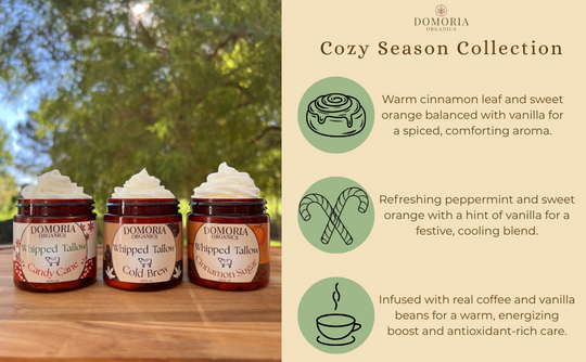 Whipped Tallow Balm Holiday Edition Candy Cane, Grass-Fed, Nutrient-Rich Moisturizer for Dry Sensitive Skin