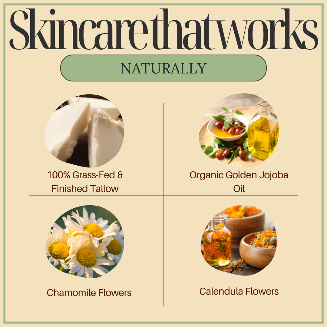 Unscented Herb-Infused Whipped Tallow Balm