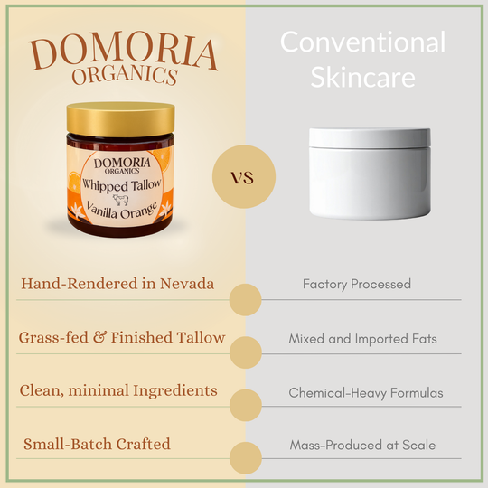 Whipped Tallow Balm - Vanilla & Orange with Real Vanilla Beans, Herb-Infused Chamomile & Calendula Moisturizer