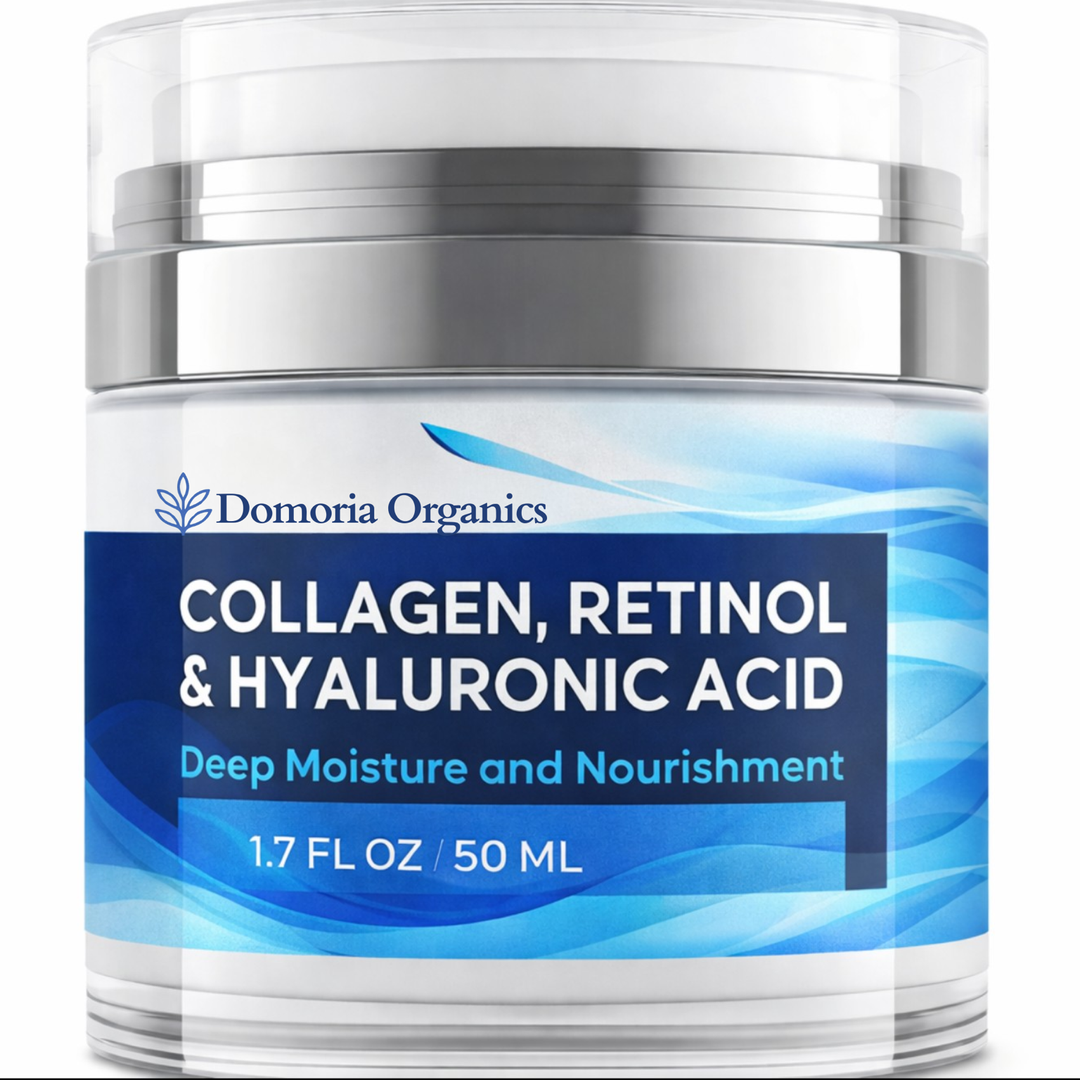 Retinol, Collagen & Hyaluronic Acid Moisturizer for Face and Neck - Hydrating Cream for Women & Men. Day and Night Skin Care 1.7 fl oz