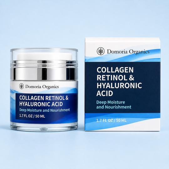 Retinol, Collagen & Hyaluronic Acid Moisturizer for Face and Neck - Hydrating Cream for Women & Men. Day and Night Skin Care 1.7 fl oz