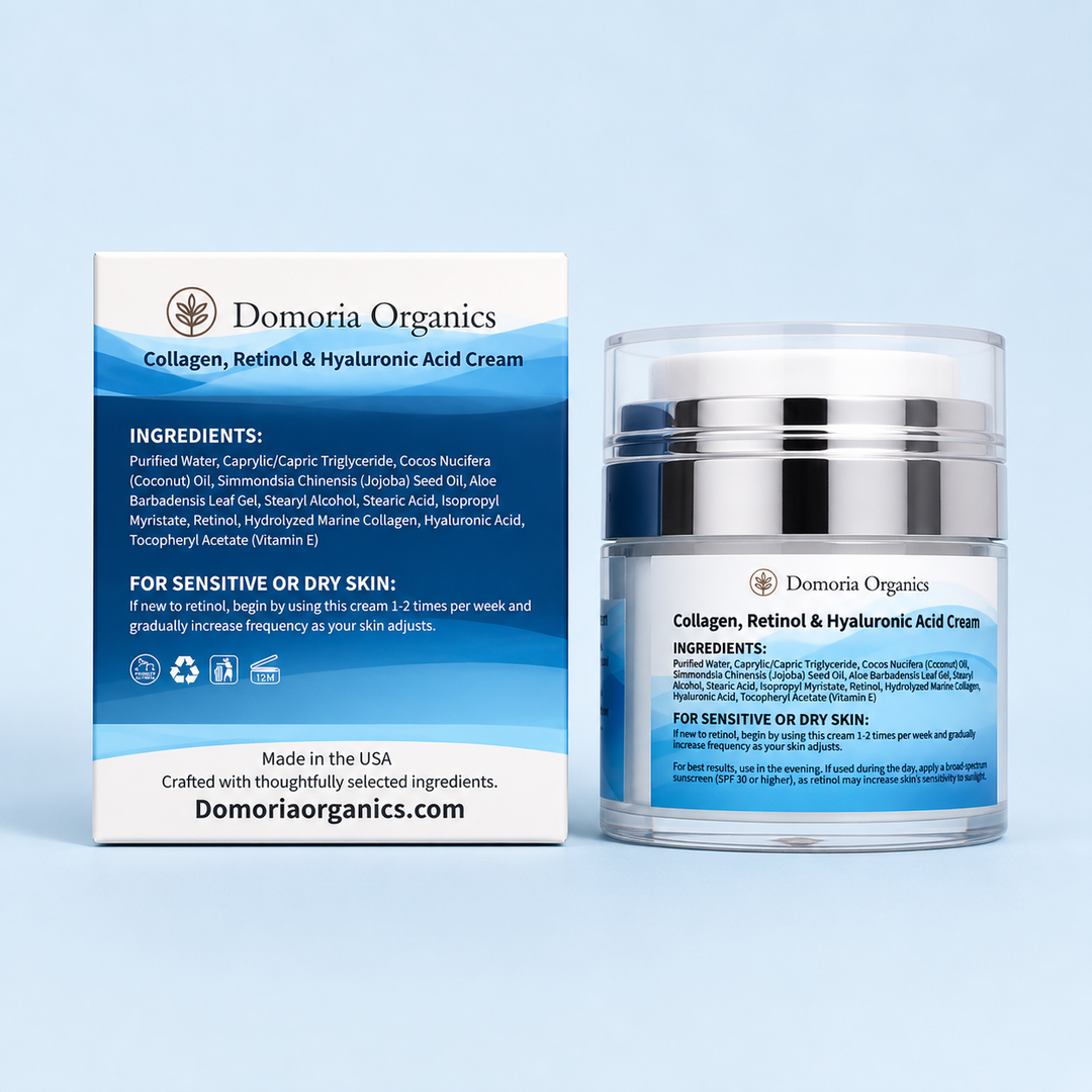 Retinol, Collagen & Hyaluronic Acid Moisturizer for Face and Neck - Hydrating Cream for Women & Men. Day and Night Skin Care 1.7 fl oz
