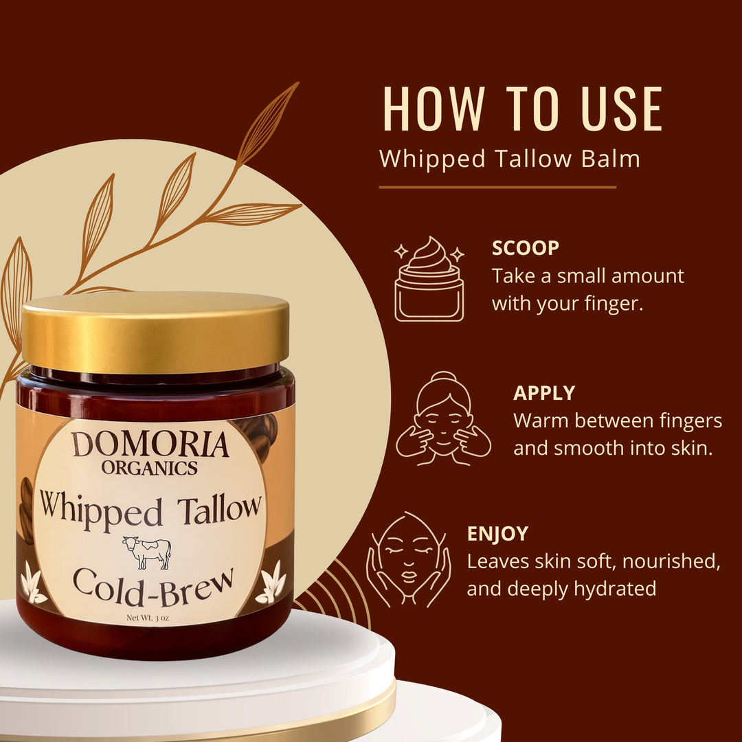 Whipped Tallow Balm – Cold Brew - Infused with Real Coffee & Vanilla Beans – Grass-Fed, Nutrient-Rich Moisturizer for Dry Sensitive Skin