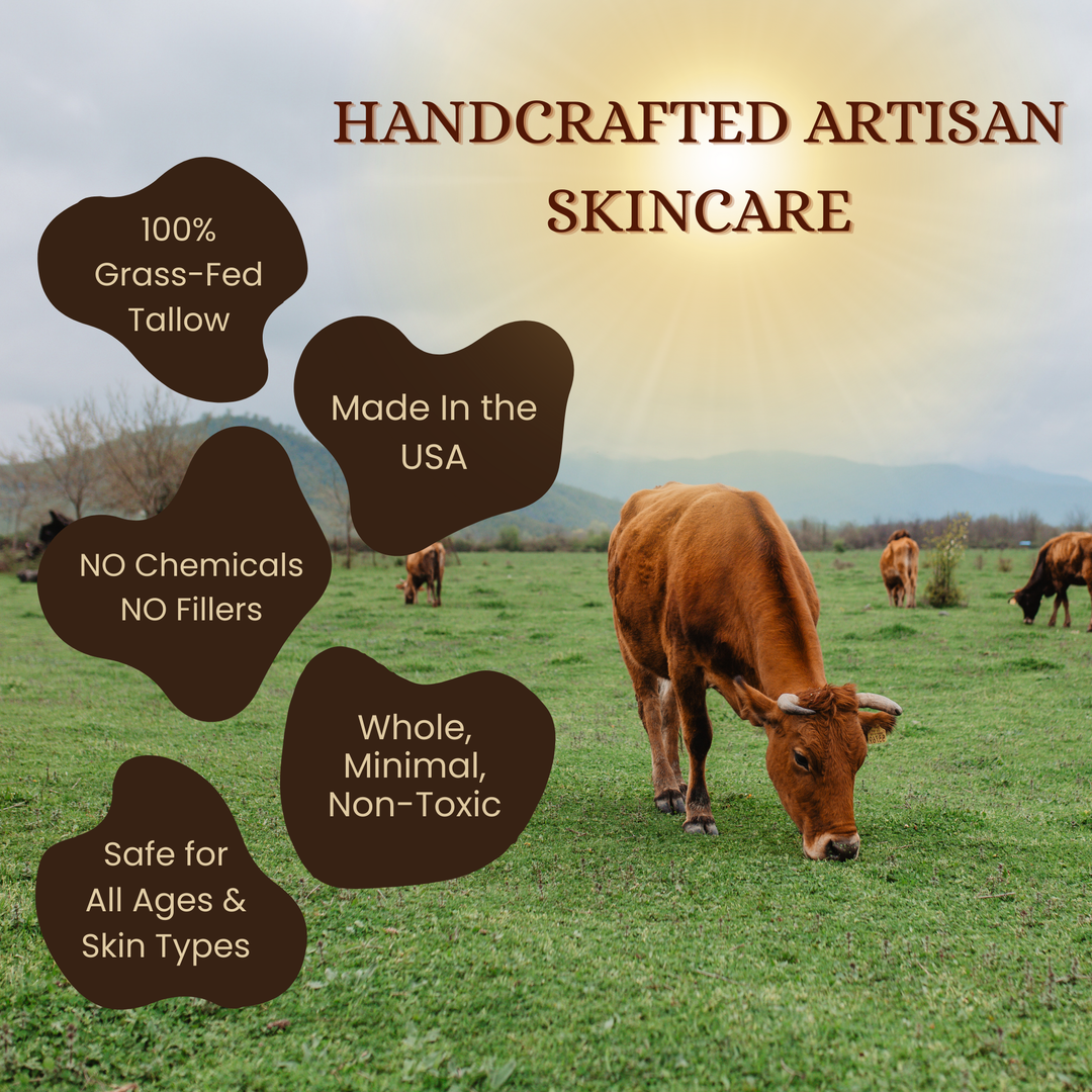 Whipped Tallow Balm - Vanilla & Orange with Real Vanilla Beans, Herb-Infused Chamomile & Calendula Moisturizer