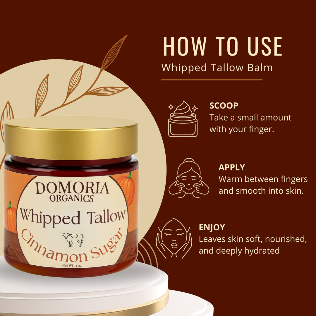 Whipped Tallow Balm - Holiday Edition Cinnamon Sugar, Grass-Fed, Nutrient-Rich Moisturizer for Dry Sensitive Skin