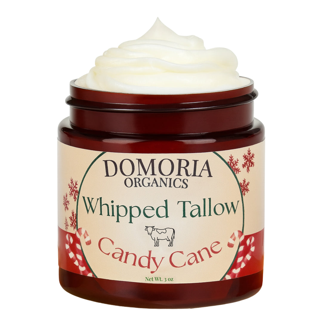 Whipped Tallow Balm Holiday Edition Candy Cane, Grass-Fed, Nutrient-Rich Moisturizer for Dry Sensitive Skin
