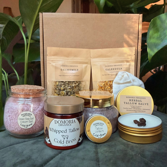 8-Piece Deluxe Tallow Self Care Gift Box, Coffee Vanilla