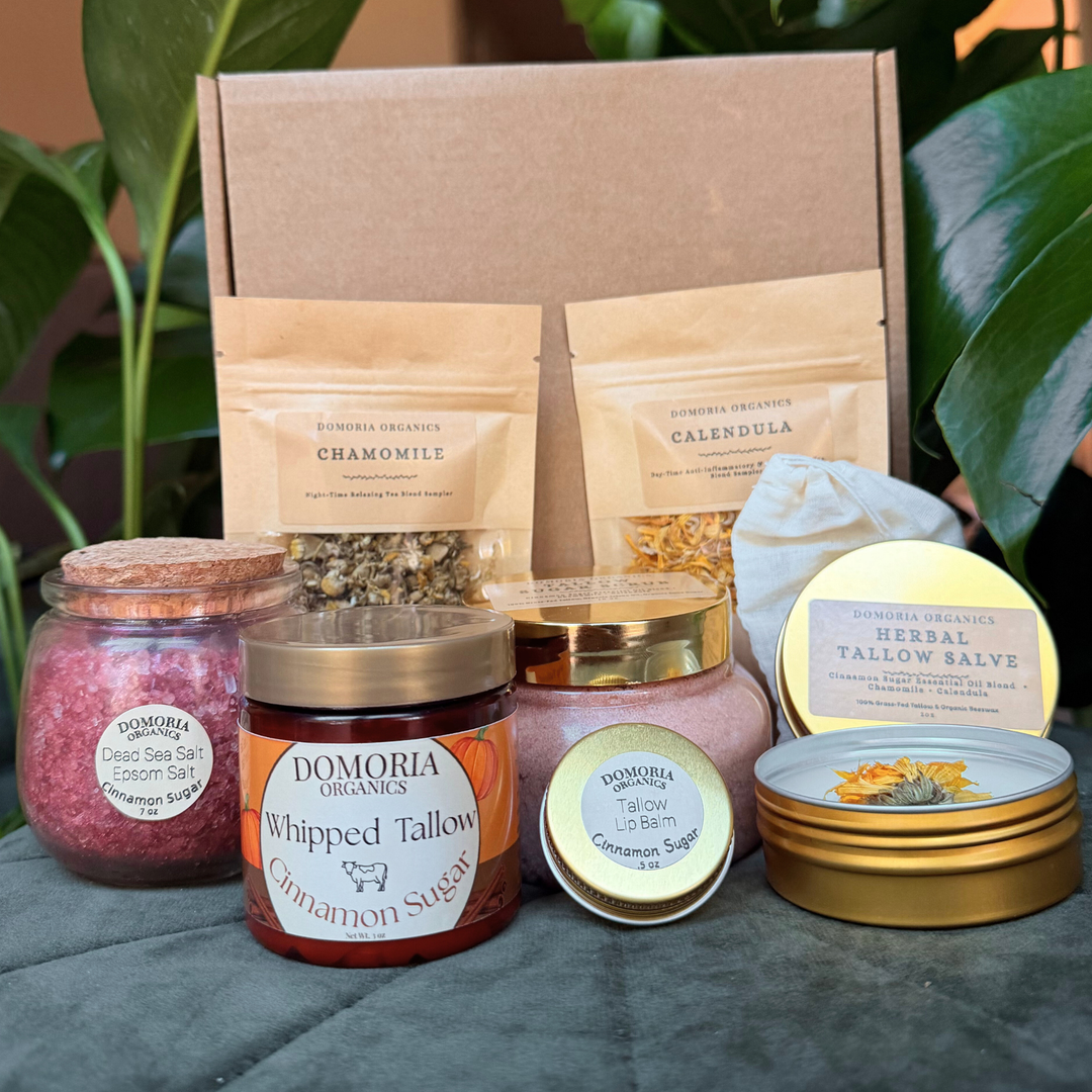 8-Piece Deluxe Tallow Self Care Gift Box, Cinnamon Sugar