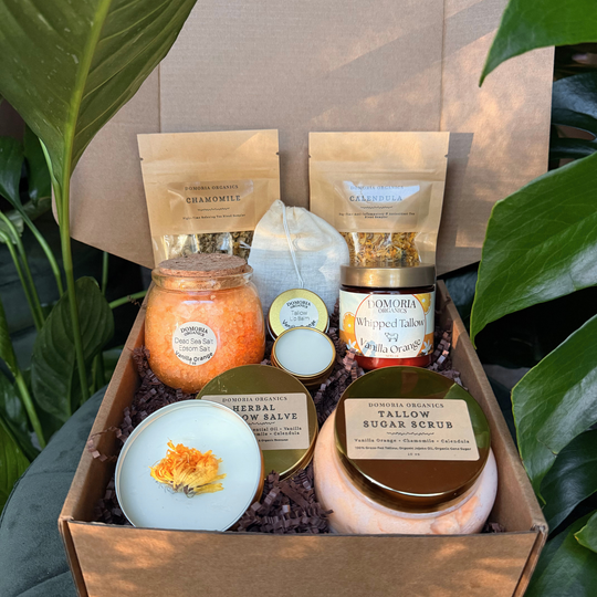 8-Piece Deluxe Tallow Self Care Gift Set, Vanilla Orange