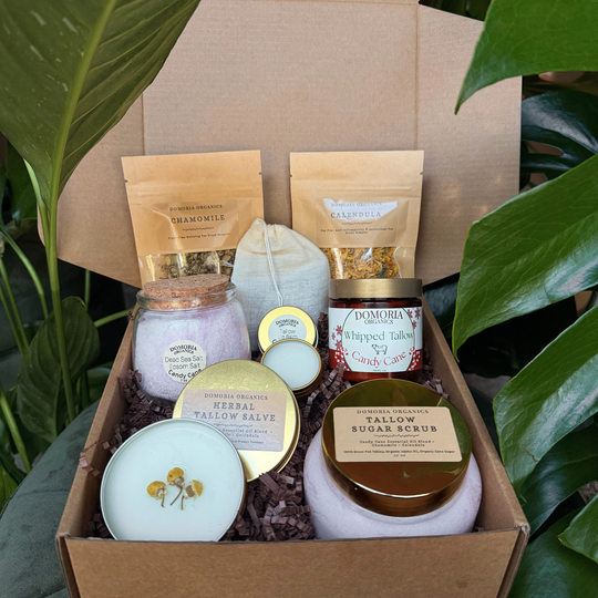 8-Piece Deluxe Tallow Self Care Gift Box, Candy Cane Peppermint