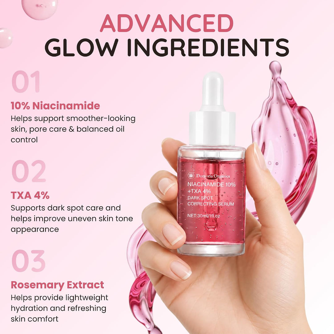 Niacinamide 10% + TXA 4%, Dark Spot Care, Tranexamic Acid, Hydrating & Lightweight All-Day Serum for Glass Skin with Rosemary Extract 1.1fl.oz