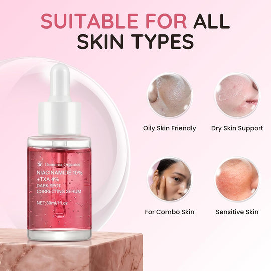 Niacinamide 10% + TXA 4%, Dark Spot Care, Tranexamic Acid, Hydrating & Lightweight All-Day Serum for Glass Skin with Rosemary Extract 1.1fl.oz
